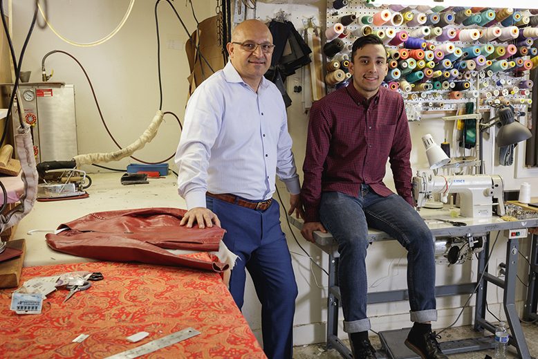 David and Emill Coto at David's shop, Country Tailors in Basking Ridge.