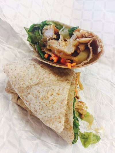 Teriyaki chicken wrap.