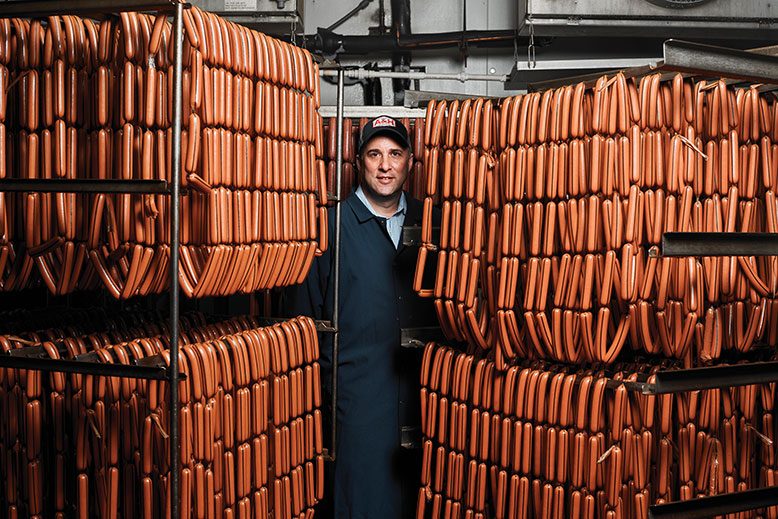 At the Abeles & Heymann production facility in Hillside, CEO Seth Leavitt stands behind his best-selling product. A&H also makes “glatt” kosher pastrami, salami and corned beef.