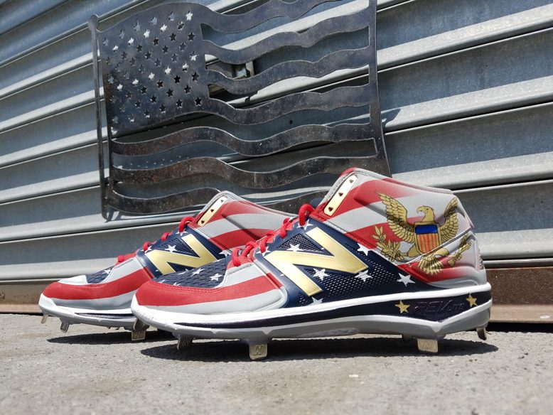 Michael Perez created these July 4th cleats for Chicago White Sox pitcher Hector Santiago.