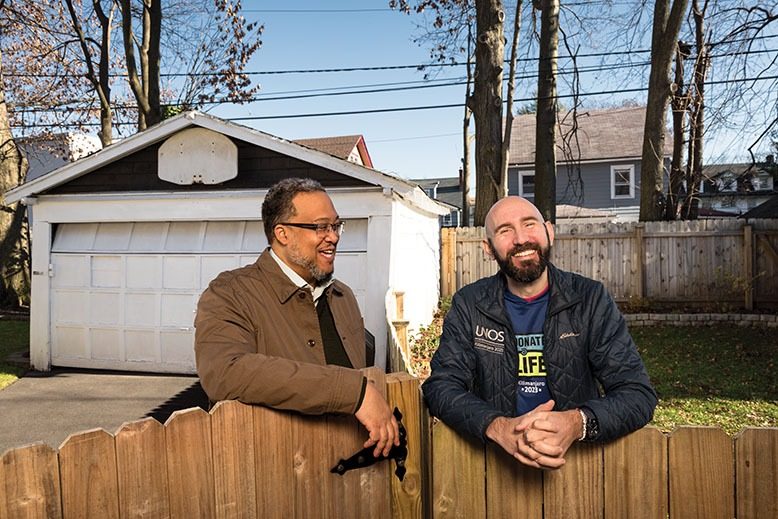 Steve Mura, right, donated one of his kidneys to his next-door neighbor, Michael Sang.