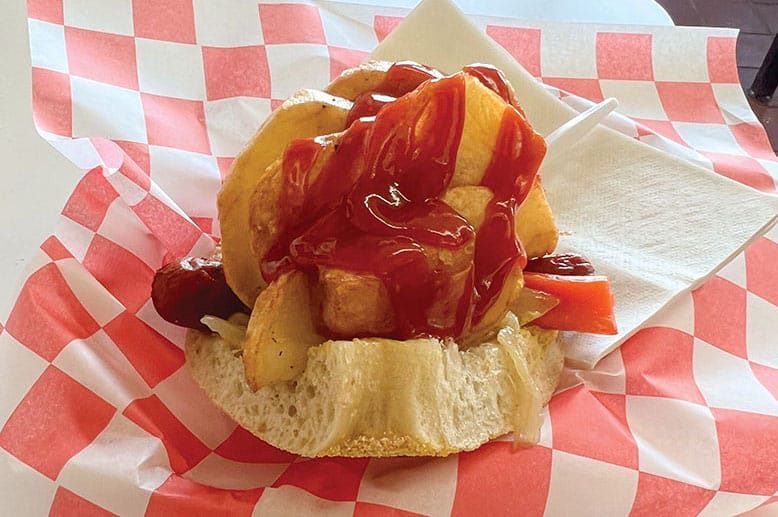 An Italian hot dog from Jimmy Buff's in West Orange.