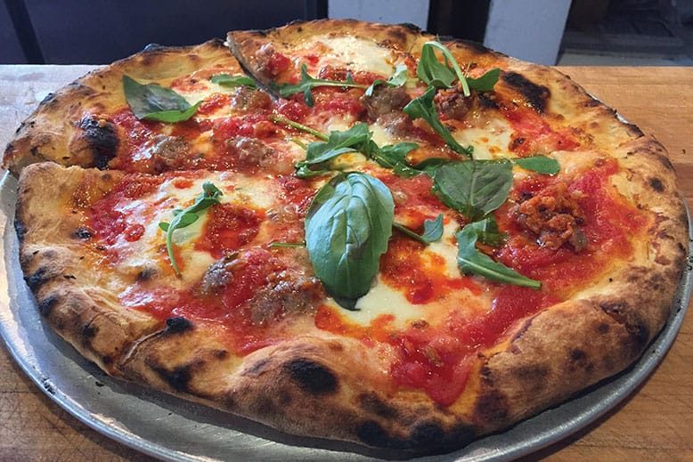 A Neapolitan pizza at Bricco Coal Fired Pizza in Cherry Hill, New Jersey