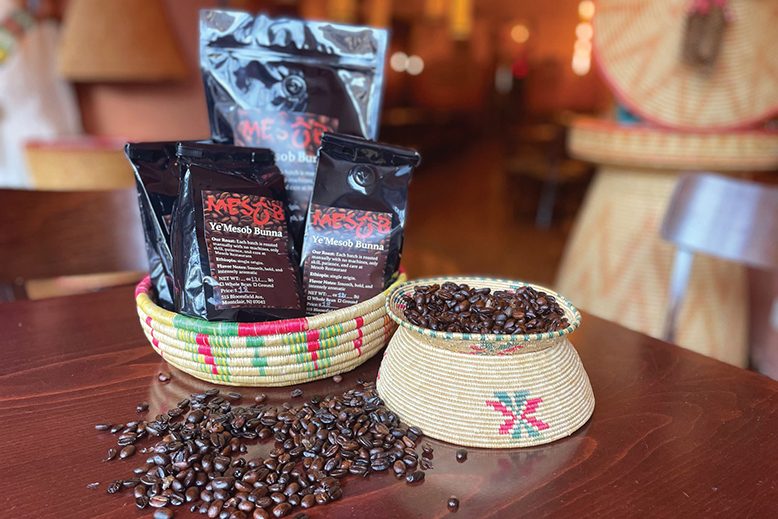 Coffee beans at Mesob in Montclair, NJ