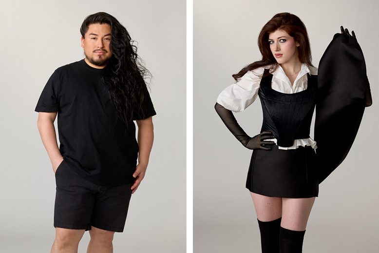"Project Runway" contestants Bryan Barrientos and Elizabeth Shevelv