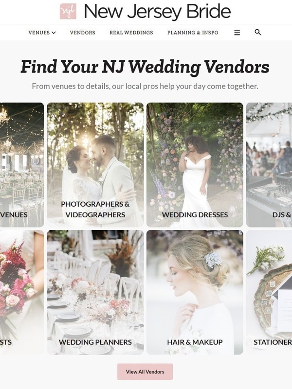 New Jersey Bride wedding vendors
